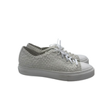 STUART WEITZMAN RET$350 WOVEN SNEAKER DESIGNER SHOES WHITE 8.5B