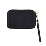 TORY BURCH WRISTLET ZIPPER HANDBAG BLACK