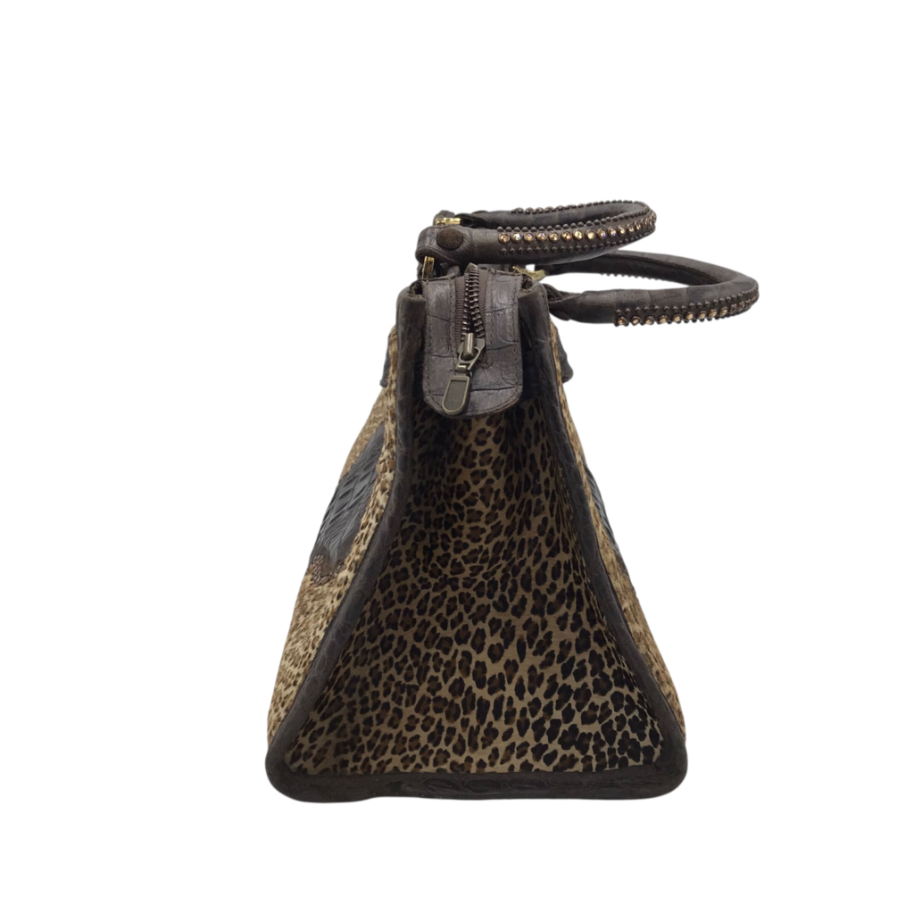 KIPPY'S RET$1695 SATCHEL HANDBAG BROWN BEIGE