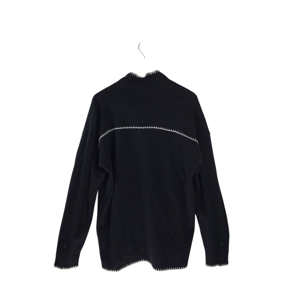 JOHNNY WAS NWT$428 EMBROIDERED LONG DESIGNER CARDIGAN BLACK BLUE XL