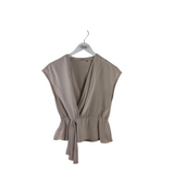 BABATON CAP SLEEVE DESIGNER TOP CREME XSMALL