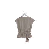 BABATON CAP SLEEVE DESIGNER TOP CREME XSMALL