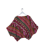 TRINA TURK PRINT LONG SLEEVE DESIGNER TOP PURPLE GREEN LARGE