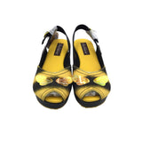 HOT CHOCOLATE DESIGN RET$124 WEDGE BEE SHOES YELLOW BLACK 7