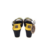 HOT CHOCOLATE DESIGN RET$124 WEDGE BEE SHOES YELLOW BLACK 7