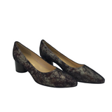 POINT TOE PUMP DESIGNER SHOES BLACK GOLD 10.5