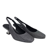 KATY PERRY GLITTER SLINGBACK PUMP SHOES SILVER 5M