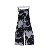 FRANK LYMAN WIDE LEG DESIGNER PANT PURPLE BLACK 2