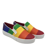 MICHAEL MICHAEL KORS RAINBOW SLIDE SNEAKERS SHOES RED YELLOW 5M