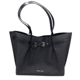 MICHAEL KORS LARGE LOGO TOTE HANDBAG BLACK GRAY