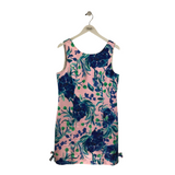 LILLY PULITZER FLORAL SLEEVELESS DESIGNER DRESS PINK BLUE 10