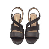 ANTONIO MELANI SANDAL HEEL SHOES BLACK 6.5