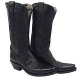 LUCCHESE RET$429 WESTERN POINTY TOE BOOTS BLACK 7B
