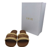 DIOR RET:$1100 D-LANE LEATHER SANDALS LUXE SHOES BROWN 39
