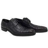 MEZLAN RET$795 CROC LEATHER LACE-UP MEN SHOE BROWN 12