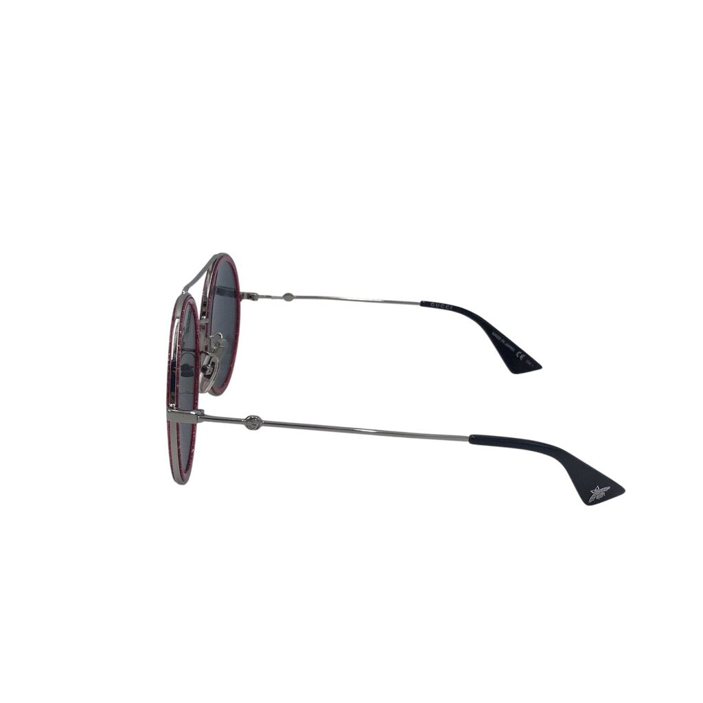 GUCCI GLITTER OVERSIZE ROUND LUXE SUNGLASSES PINK