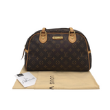 LOUIS VUITTON 2018 MONTORGUEIL PM LUXE HANDBAG BROWN