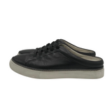 JOHNSTON & MURPHY RET$158 LEATHER MULE SNEAKER SHOES BLACK WHITE 7.5