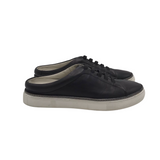 JOHNSTON & MURPHY RET$158 LEATHER MULE SNEAKER SHOES BLACK WHITE 7.5
