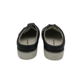 JOHNSTON & MURPHY RET$158 LEATHER MULE SNEAKER SHOES BLACK WHITE 7.5