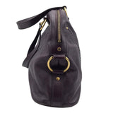 YSL LEATHER "MUSE" LUXE HANDBAG PURPLE