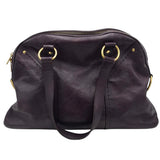 YSL LEATHER "MUSE" LUXE HANDBAG PURPLE
