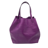 CAROLINA HERRERA "MATRYOSHKA" TOTE LUXE HANDBAG PURPLE