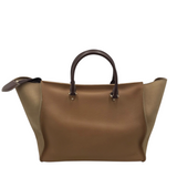 CAROLINA HERRERA "VENDOME" LEATHER LUXE HANDBAG TAN/TAUPE