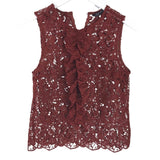 ZARA LACE SLEEEVELESS TOP RUST SMALL