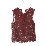ZARA LACE SLEEEVELESS TOP RUST SMALL