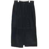 DOUBLE D RANCH SUEDE MIDI DESIGNER SKIRT BLACK X SMALL