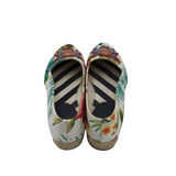 CHRISTIAN LOUBOUTIN MOM/DAD FLORAL ESPADRILLE DESIGNER SHOES WHITE GREEN 5.5