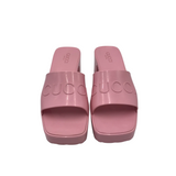 GUCCI RUBBER SLIDES SANDALS LUXE SHOES PINK 41