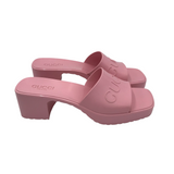 GUCCI RUBBER SLIDES SANDALS LUXE SHOES PINK 41