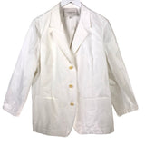 LAFAYETTE 148 TEXTURED 3-BUTTON DESIGNER BLAZER WHITE LARGE