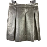 ROBERT RODRIGUEZ PLEATED DESIGNER SKIRT SILVER 10