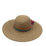 STRAW CIRCLE-BRIM HAT SAND PINK OS