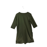 KNIT 3/4 SLEEVE DESIGNER DRESS OLIVE MEDIUM