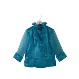 ALEX EVENINGS 3/4 SLEEVE TOP BLUE LARGE