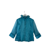 ALEX EVENINGS 3/4 SLEEVE TOP BLUE LARGE