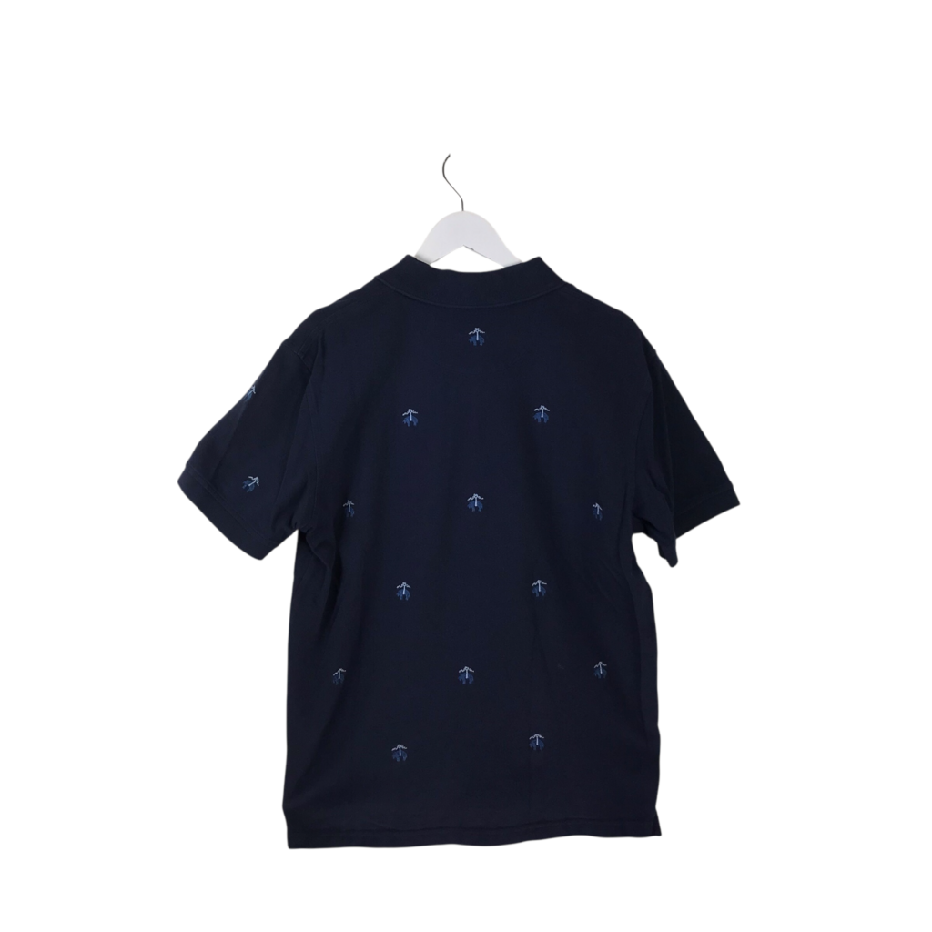 BROOKS BROTHERS SHORT SLEEVE POLO MEN SHIRT NAVY LARGE