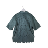 KITH SUEDE EYELET SHORT SLEEVE MEN SHIRT GREEN LARGE
