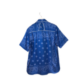 RHUDE NWT$648 PAISLEY SHORT SLEEVE MEN SHIRT BLUE, LT BLUE LARGE