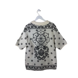 RHUDE NWT$1320 KNIT SHORT SLEEVE MEN SWEATER BEIGE BLACK LARGE