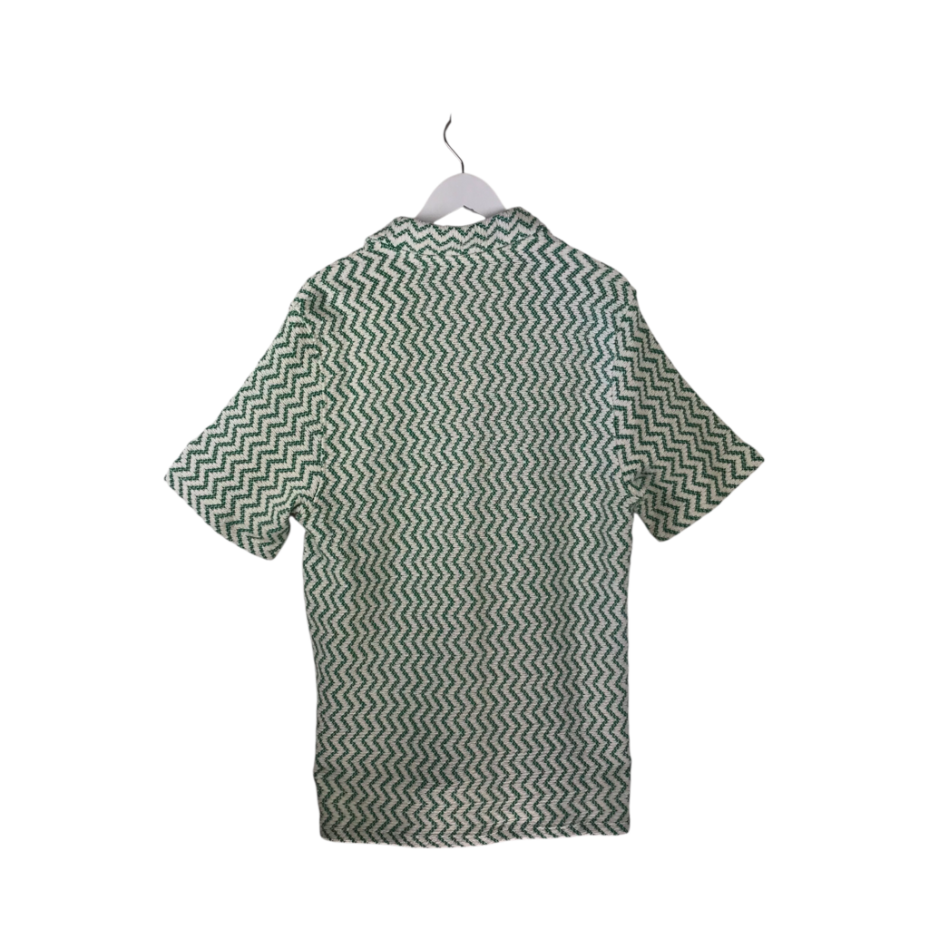 TODD SNYDER NWT$248 SHORT SLEEVE MEN SHIRT GREEN BEIGE LARGE