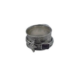 .925 SPINNER BAND GARNET RING SILVER GARNET 9