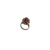 GOLD VERMEIL CLUSTER RING GOLD RED 5