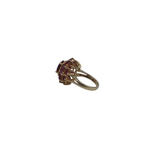 GOLD VERMEIL CLUSTER RING GOLD RED 5