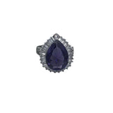 .925 CZ'S GEMSTONE RING SILVER PURPLE 8