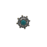 .925 PEARLS GEMSTONE RING SILVER TUR 8